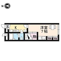 JR山陰本線 園部駅 徒歩25分の賃貸アパート 2階1Kの間取り