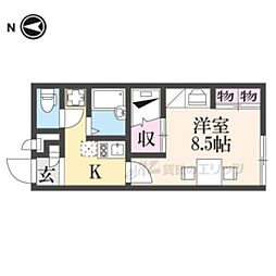 京都丹後鉄道宮豊線 峰山駅 徒歩14分の賃貸アパート 2階1Kの間取り
