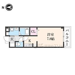 ファインズ　コート 1階ワンルームの間取り