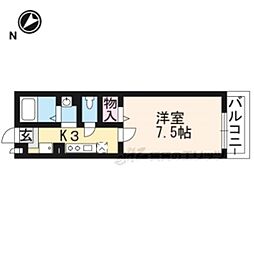JR山陰本線 園部駅 徒歩16分の賃貸アパート 1階1Kの間取り
