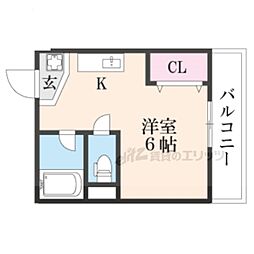 アマデウス ワンルームの間取図画像
