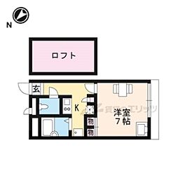 レオパレスエル　カルチェ 3階1Kの間取り