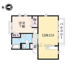 JR山陰本線 福知山駅 バス13分 長山下車 徒歩8分の賃貸アパート 1階1LDKの間取り