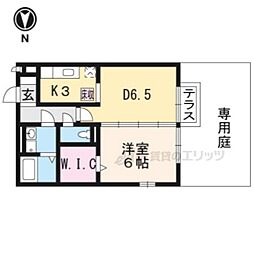 サンライズ美園 1階1DKの間取り