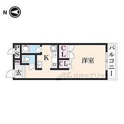 MANSION KR-II 1階1Kの間取り