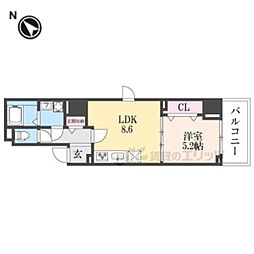 ココ　クレメント1 4階1LDKの間取り