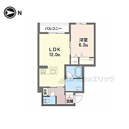シャーメゾン　リヴィエール 2階1LDKの間取り