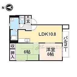 シャーメゾン・サンドルチェ 2階2LDKの間取り