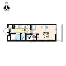 レオパレスエヴァーグリーン三条 1階1Kの間取り