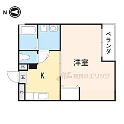 カサ・クワトロ 1階1Kの間取り