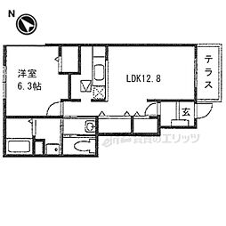 グレイスフル2 1階1LDKの間取り