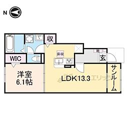 JR福知山線 篠山口駅 7.1kmの賃貸アパート 1階1LDKの間取り