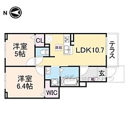 メゾン・レゾナンスII 102 1階2LDKの間取り