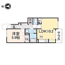 京都丹後鉄道宮福線 福知山駅 徒歩35分の賃貸アパート 1階1LDKの間取り
