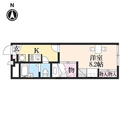 レオパレスクレインコート田中 1Kの間取図画像