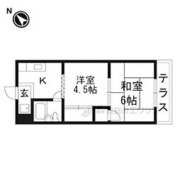 グリーンハイツ共栄 2Kの間取図画像