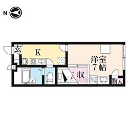 レオパレスジョーウンIII番館 1階1Kの間取り