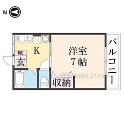 シティハイムプレシオ 1Kの間取図画像