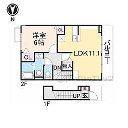 母屋 1LDKの間取図画像