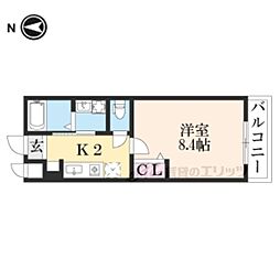 I・S・M2 1Kの間取図画像