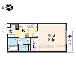 テンゲルハイツ 1Kの間取図画像