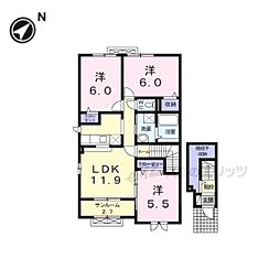 アンファミーユ3 3LDKの間取図画像