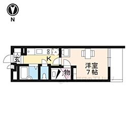 レオパレスルエスト 1Kの間取図画像