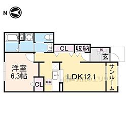 フローレンス 1LDKの間取図画像