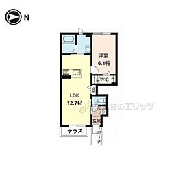 シャーメゾン福来 1LDKの間取図画像