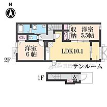 兵庫県豊岡市高屋（賃貸アパート2LDK・2階・56.98㎡） その1