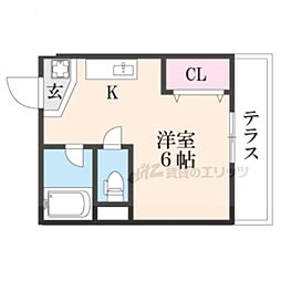 アマデウス ワンルームの間取図画像