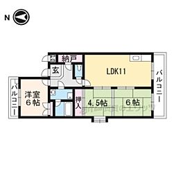 JR山陰本線 並河駅 徒歩8分の賃貸マンション 4階3LDKの間取り