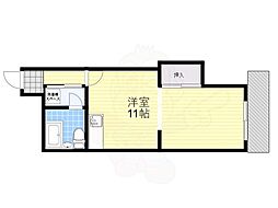 メゾンサプリーム 2階ワンルームの間取り