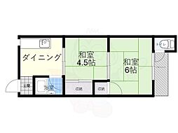 岡口文化 2DKの間取図画像