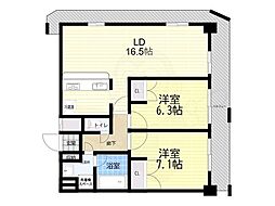 アーバネックス豊中桜塚 2LDKの間取図画像