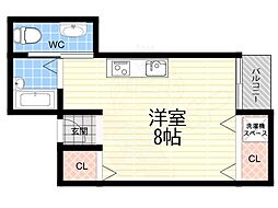 スタジオ108 ワンルームの間取図画像