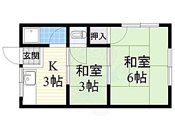 寿マンション 2Kの間取図画像