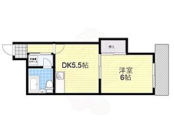 メゾンサプリーム 1DKの間取図画像
