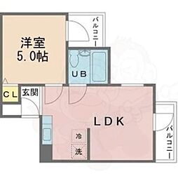 六龍苑岡町 1LDKの間取図画像