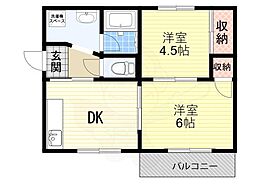 穂積アパート 2DKの間取図画像