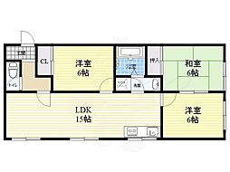 愛名マンション 3LDKの間取図画像