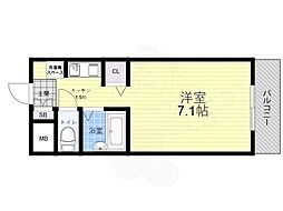 アミティエ曽根 1Kの間取図画像