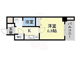インペリアル豊中服部 1Kの間取図画像