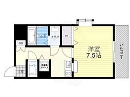 エムズパラッツォ 1Kの間取図画像