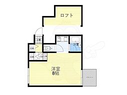 サンライズファースト 1Kの間取図画像