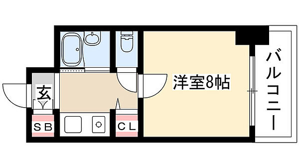 サンシャイン福成 6F｜愛知県名古屋市中区正木４丁目(賃貸マンション1K・6階・22.32㎡)の写真 その2