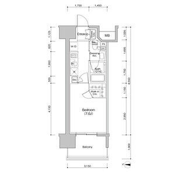 ザ・パークハビオ新栄 409｜愛知県名古屋市中区新栄１丁目(賃貸マンション1K・4階・26.17㎡)の写真 その2