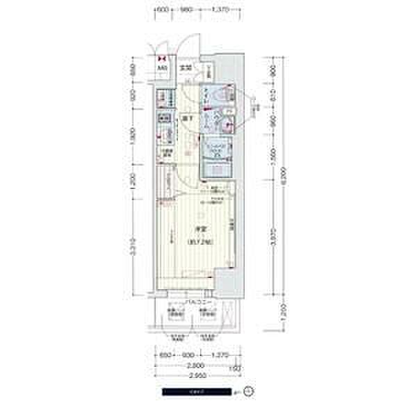 プレサンス久屋大通公園セラフィ 206｜愛知県名古屋市中区千代田１丁目(賃貸マンション1K・2階・24.19㎡)の写真 その2