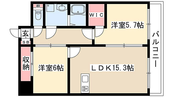 GRANDUKE丸田町 1301｜愛知県名古屋市中区千代田１丁目(賃貸マンション2LDK・13階・59.17㎡)の写真 その2