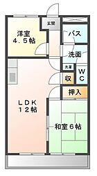 エスペランサ西前田 2LDKの間取図画像